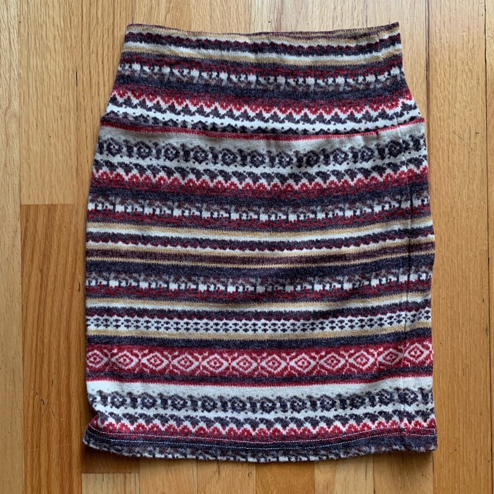 Swoon Patterned Bodycon Skirt // Size Small